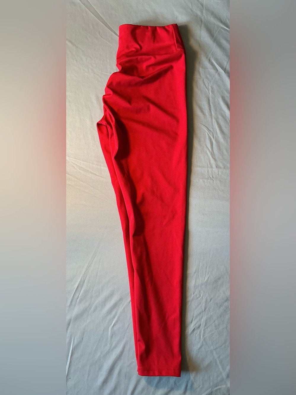 Women's Red High-Waist Stretch Leggings